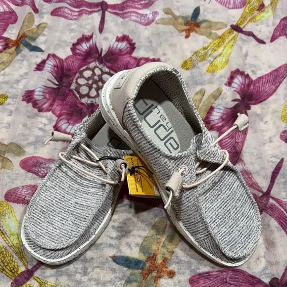 Hey Dude Women's Gray Knit Moccasins - Picture 1 of 7